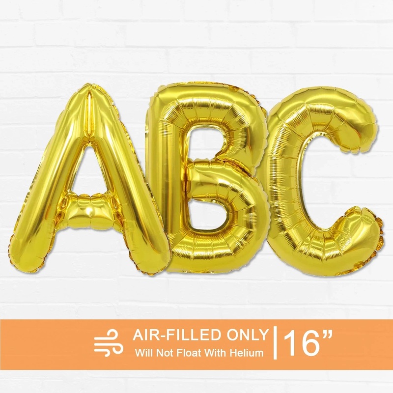 Air Filled Gold Mylar Letter Balloon, 16 | 1 ct