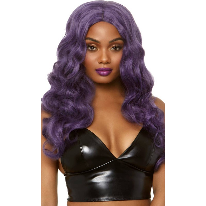 Mermaid Wave Long Purple Womens Costume Wig