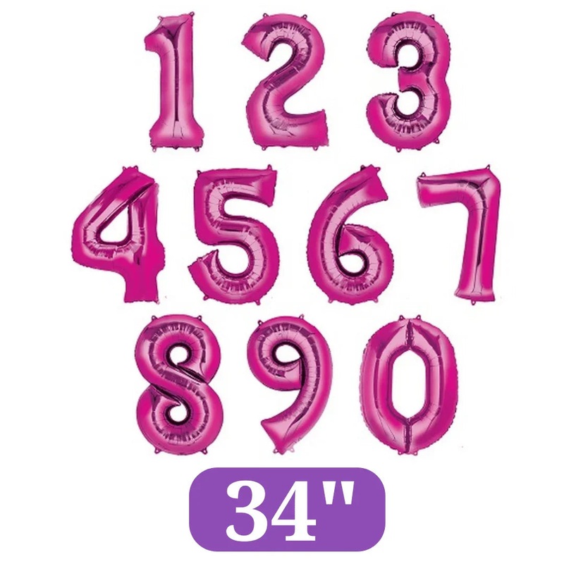 Pink Jumbo Number Balloons 34 | 1 ct