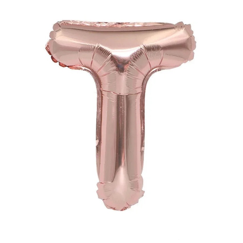 Rose Gold Mylar ''T'' Letter Balloon, 16 | 1 ct