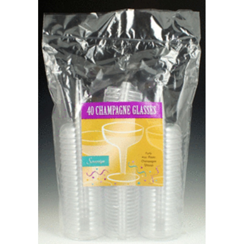 Sovereign Plastic Champagne Glasses 4oz | 20 or 40 ct