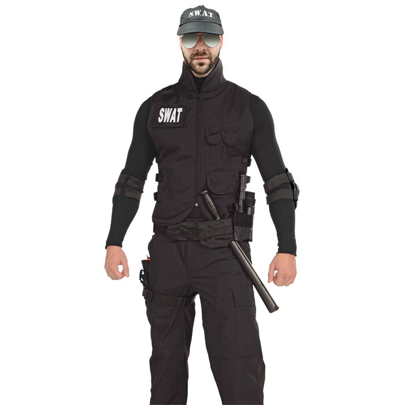 SWAT Police Mens Fancy Dress Costume Vest