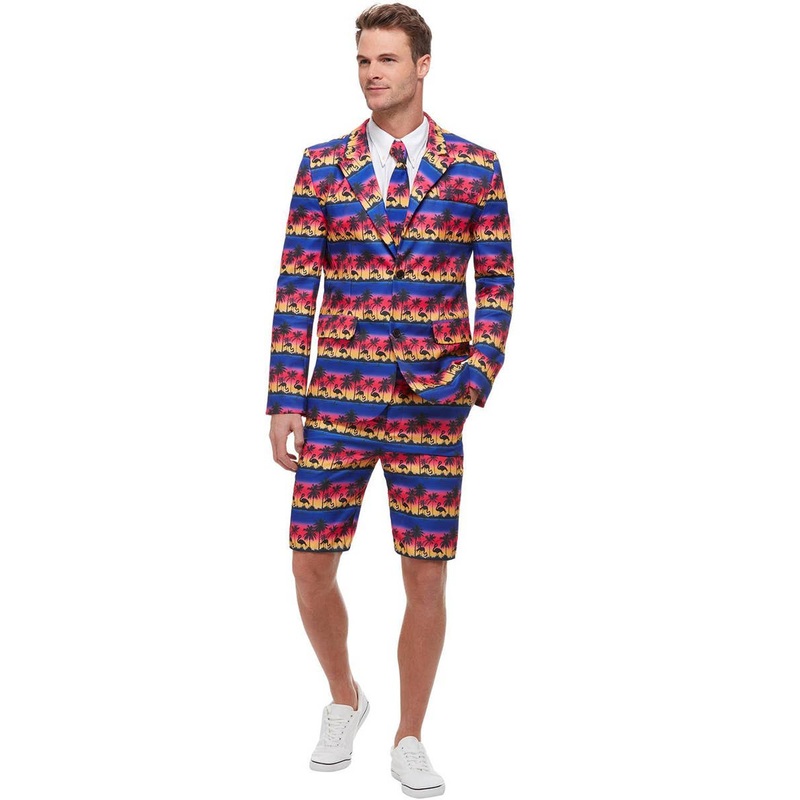 Tropical Flamingo Sunset Mens Stand Out Shorts Costume Suit