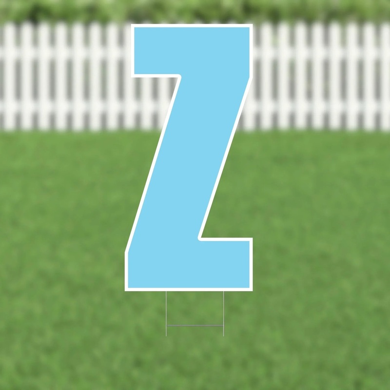 Yard Card Light Blue Letter 21.5 | 1ct