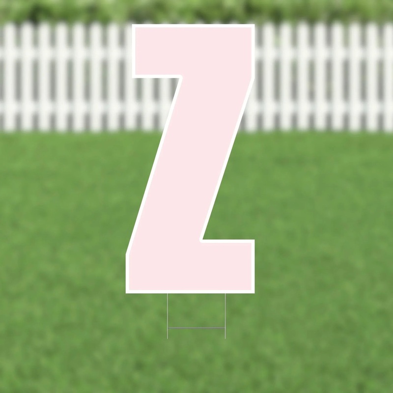 Yard Card Pink Letter 21.5 | 1ct
