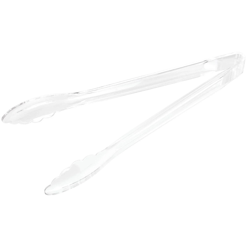 Plastic Tongs 12 | 1 ct|Black|White|Gold|Clear