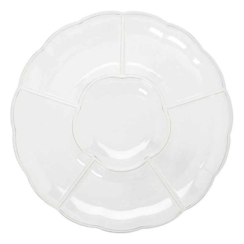Scalloped Sectional Plastic Platter 16 | 1 ct