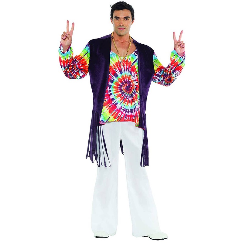 1960s Tie Dye Mens Hippie Costume