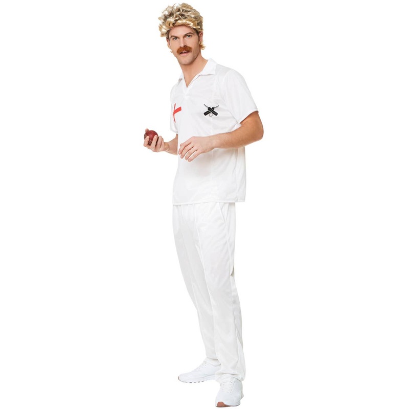 80s Cricket Player Mens Dress Up Costume