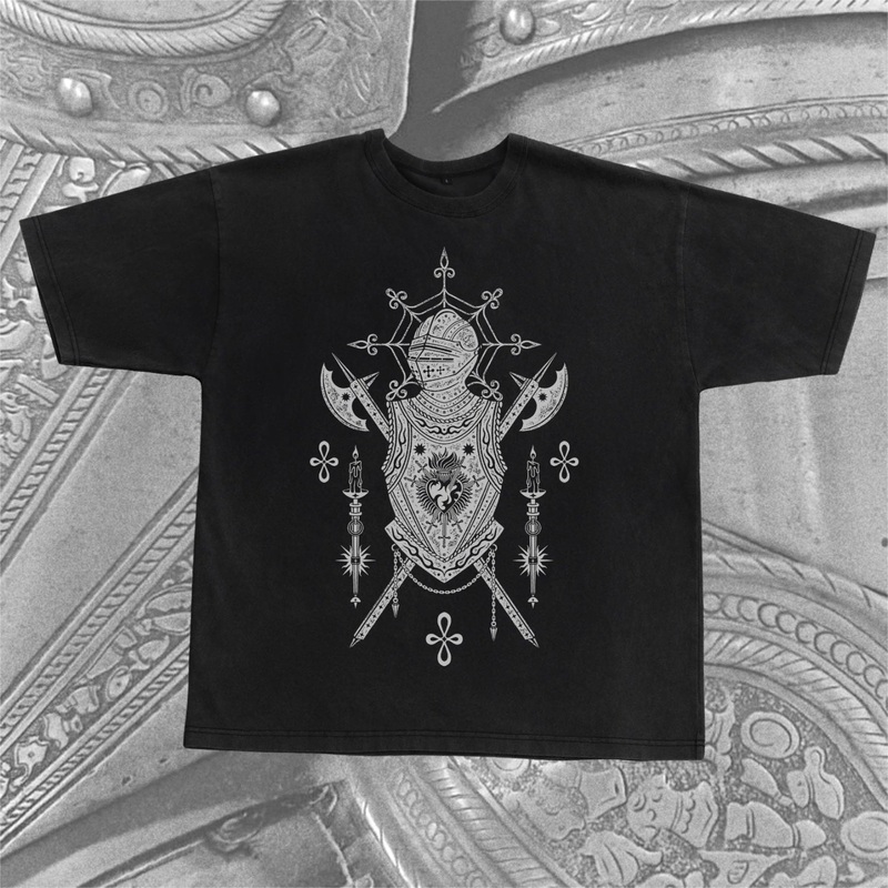 Arxatrius Armor Oversized Tee|S|M|L|XL|2XL|3XL|4XL|Black|Vintage Wash