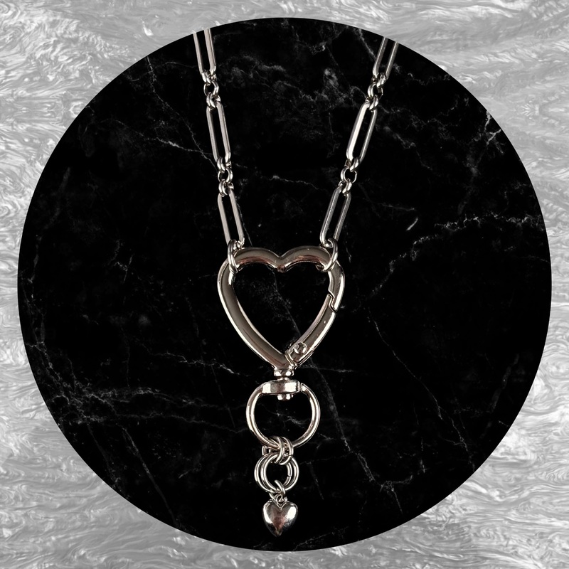 Heart Clasp Necklace|Steel|17"|19"
