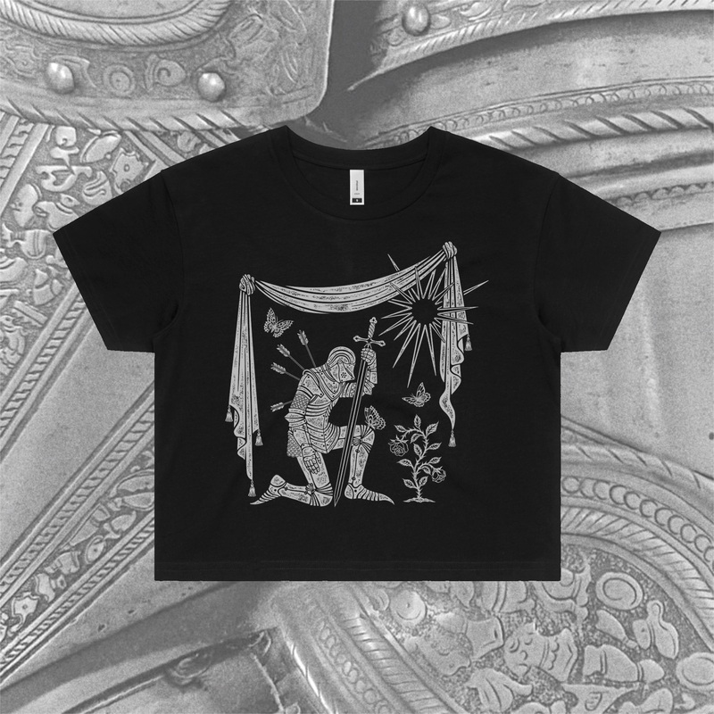 Kneeling Knight Crop Tee|XS|S|M|L|XL|2XL