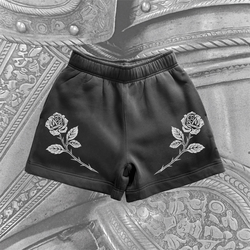 Rose Relaxed Track Shorts|S|M|L|XL|2XL|3XL|Vintage Wash|Black|Heather Grey