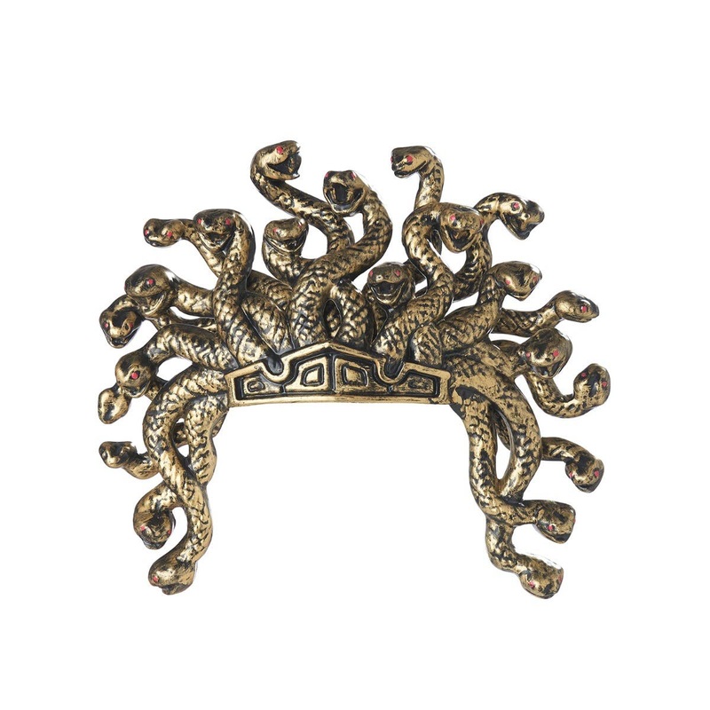 Aged Gold Medusa Snake Costume Headpiece