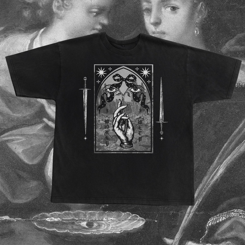 I Worry, I Weep Oversized Tee|S|M|L|XL|2XL|3XL|4XL|Black|Vintage Wash