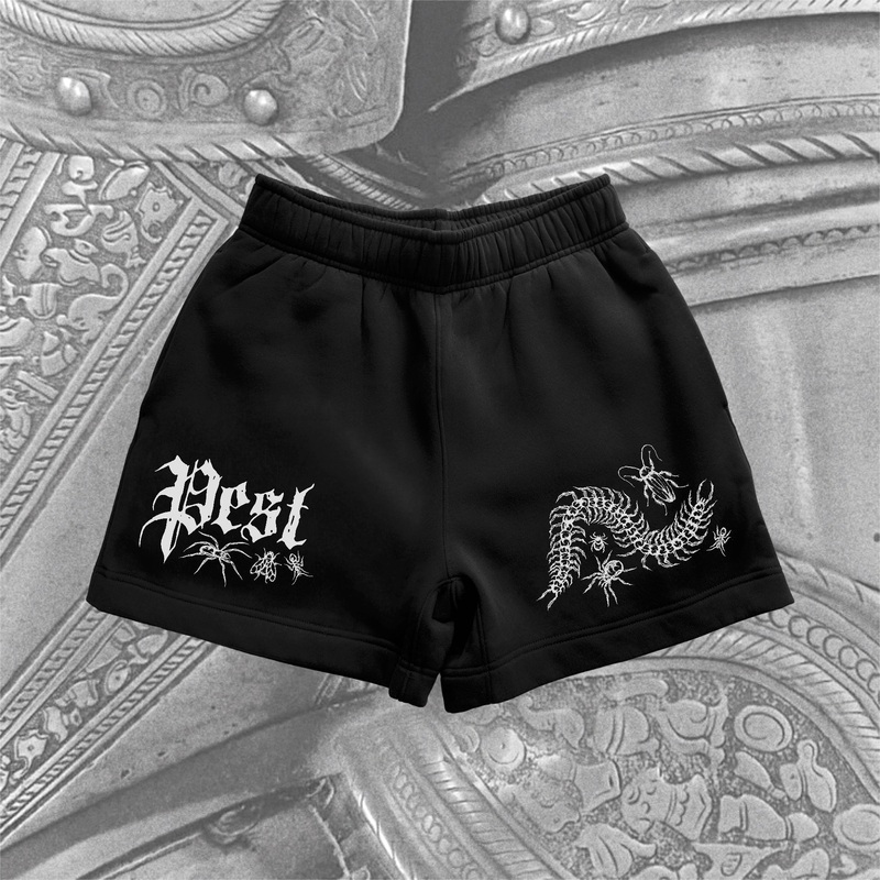 Pest Relaxed Track Shorts|S|M|L|XL|2XL|3XL|Black|Heather Grey