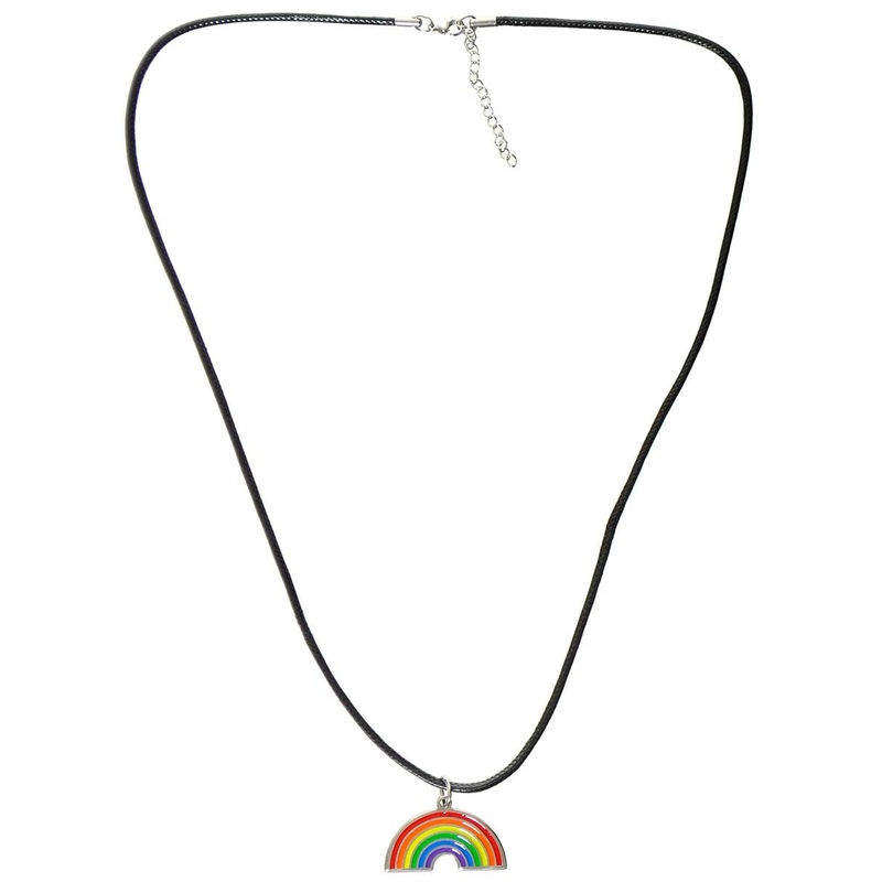 Rainbow Pendant Mardi Gras Costume Necklace