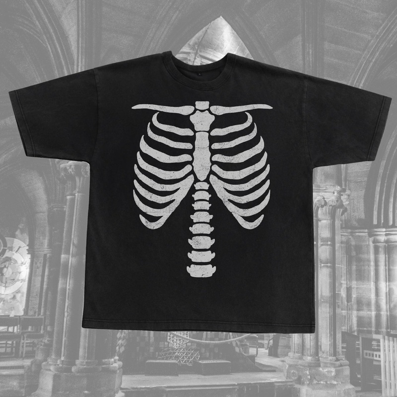 Skelly Oversized Tee|S|M|L|XL|2XL|3XL|4XL|Vintage Wash|Black