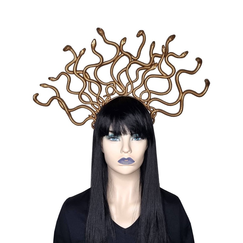 Tall Gold Snake Medusa Costume Headband