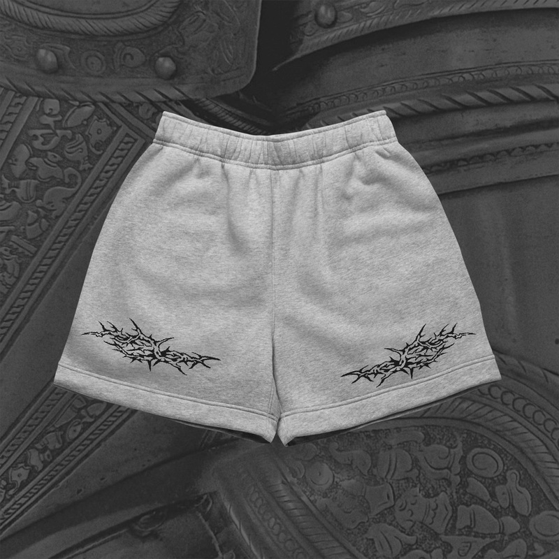 Thorn Relaxed Track Shorts|S|M|L|XL|2XL|3XL|Black|Heather Grey