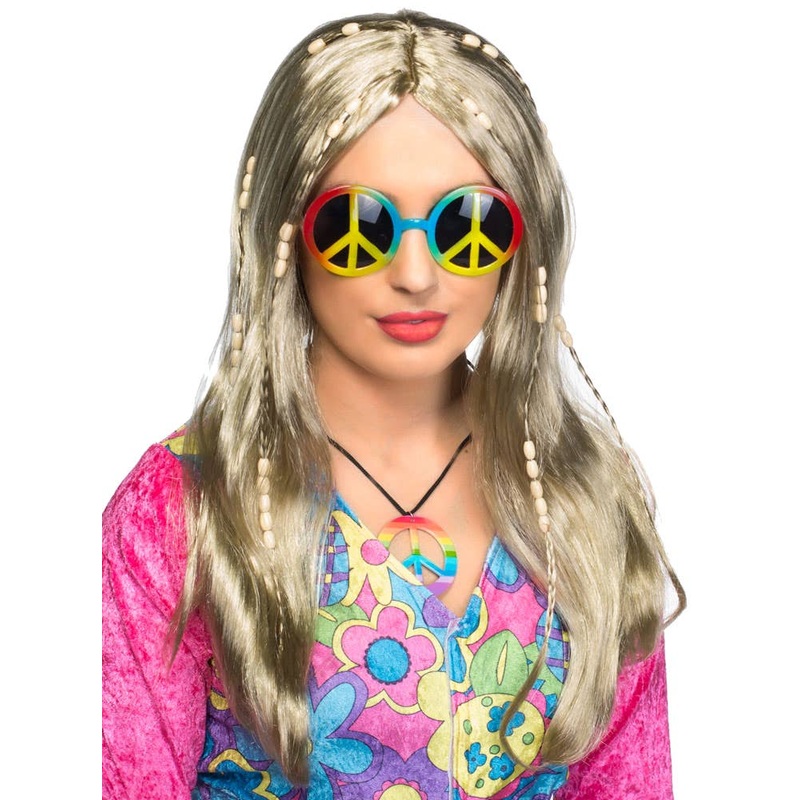 Love Child Womens Blonde Hippie Costume Wig