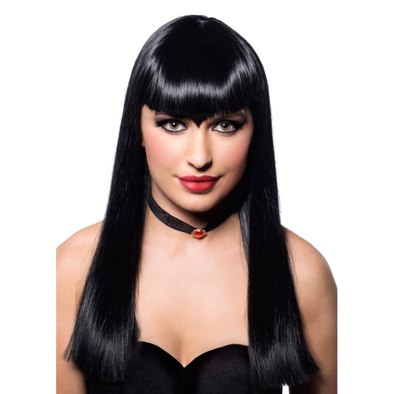 Luna Deluxe Straight Black Womens Vampire Costume Wig