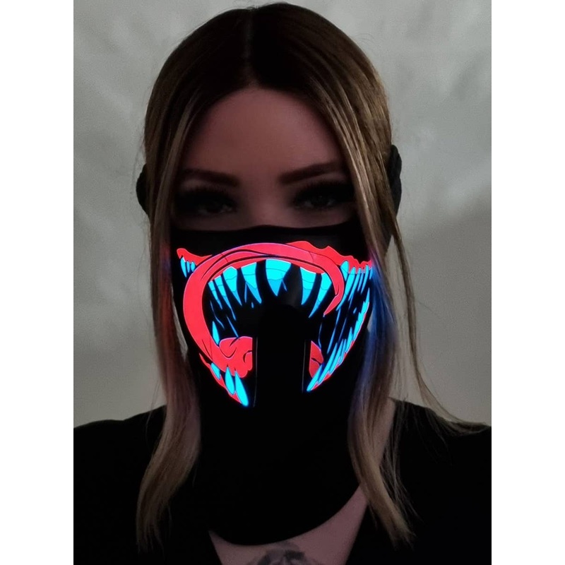 Sound Activated Venomous Teeth Light Up Mask