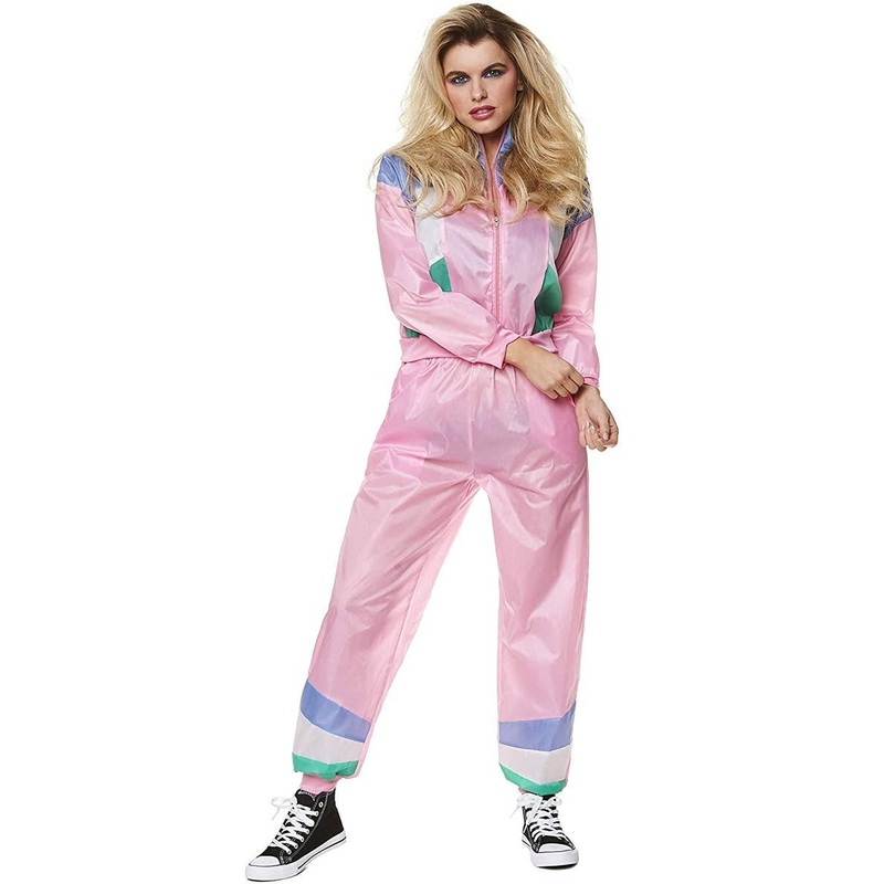 1980s Light Pink Shell Suit Womens Costume