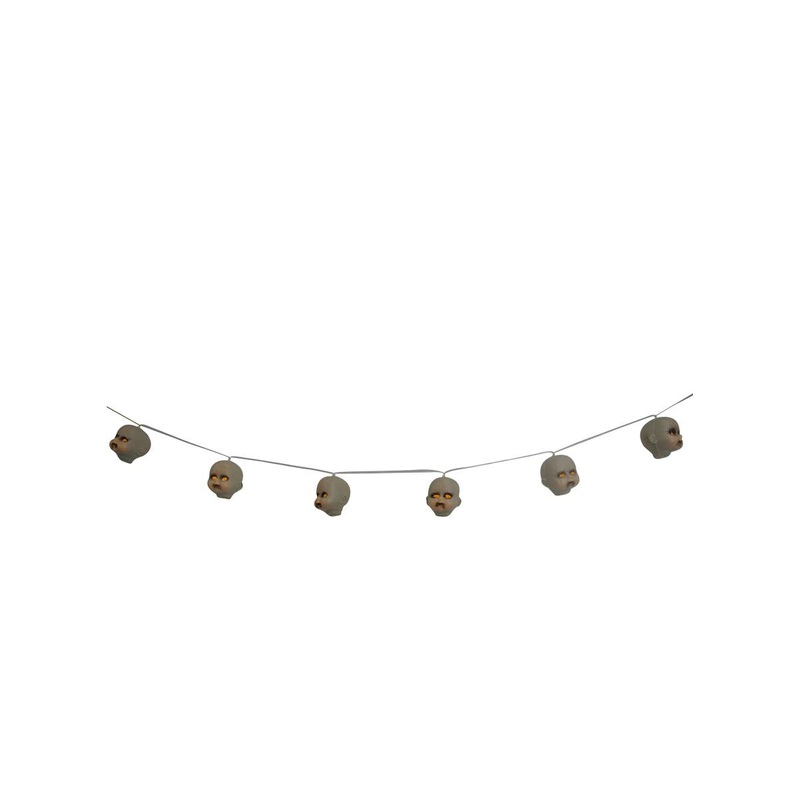 Hanging Light Up Doll Heads Halloween Garland Decoration