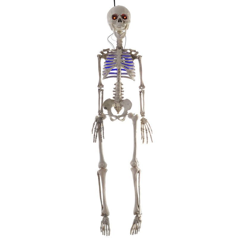 Light Up 80cm Hanging Skeleton Halloween Decoration