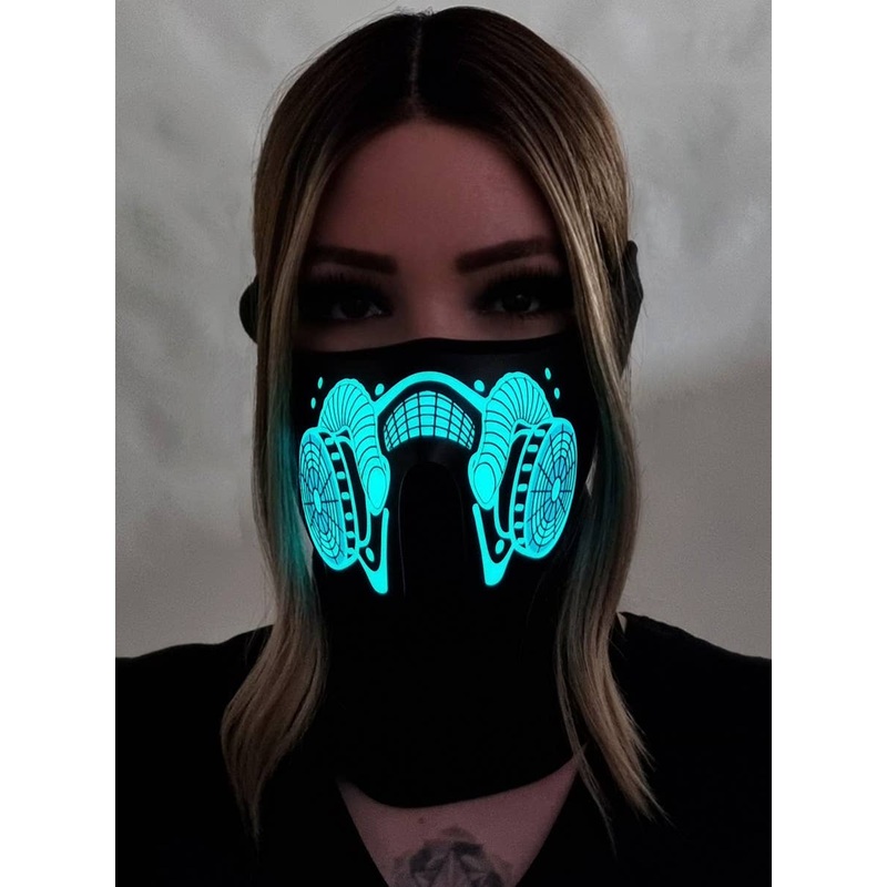 Sound Activated Biohazard Gas Mask Light Up Mask
