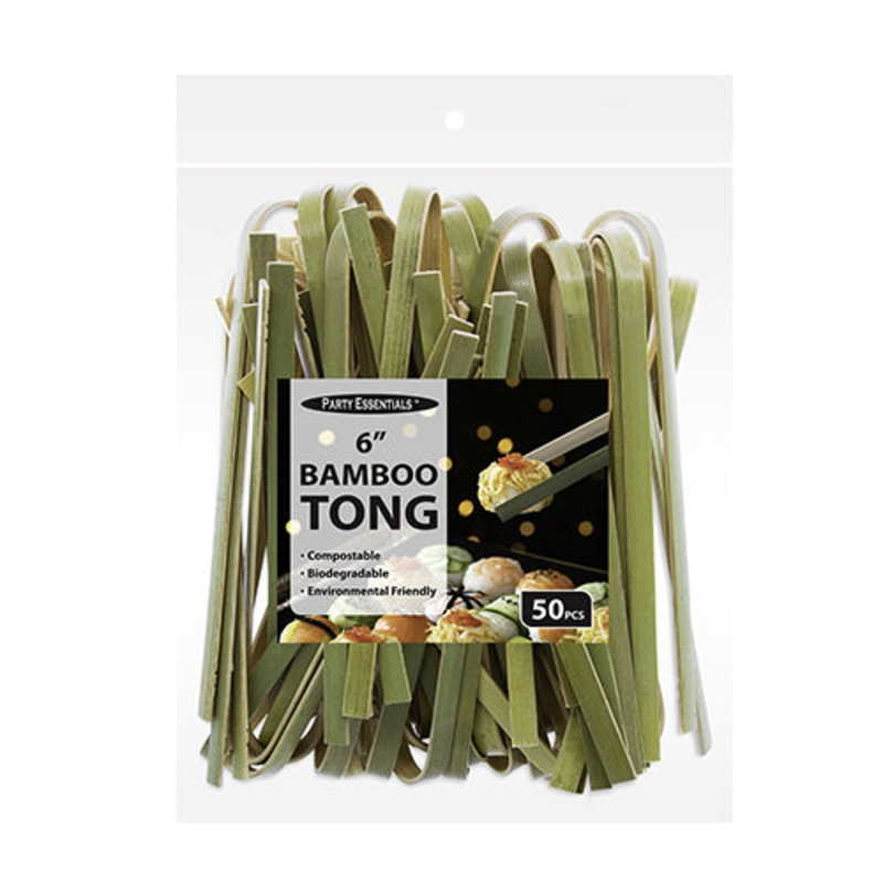 6 Bamboo Tongs