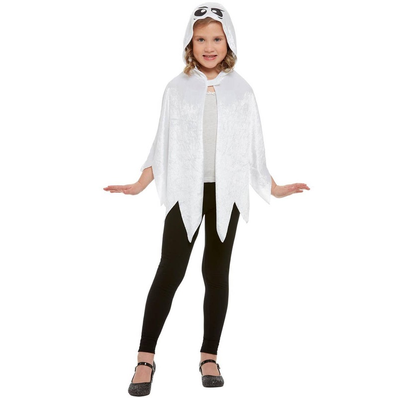 Boo White Ghost Kids Halloween Costume Cape