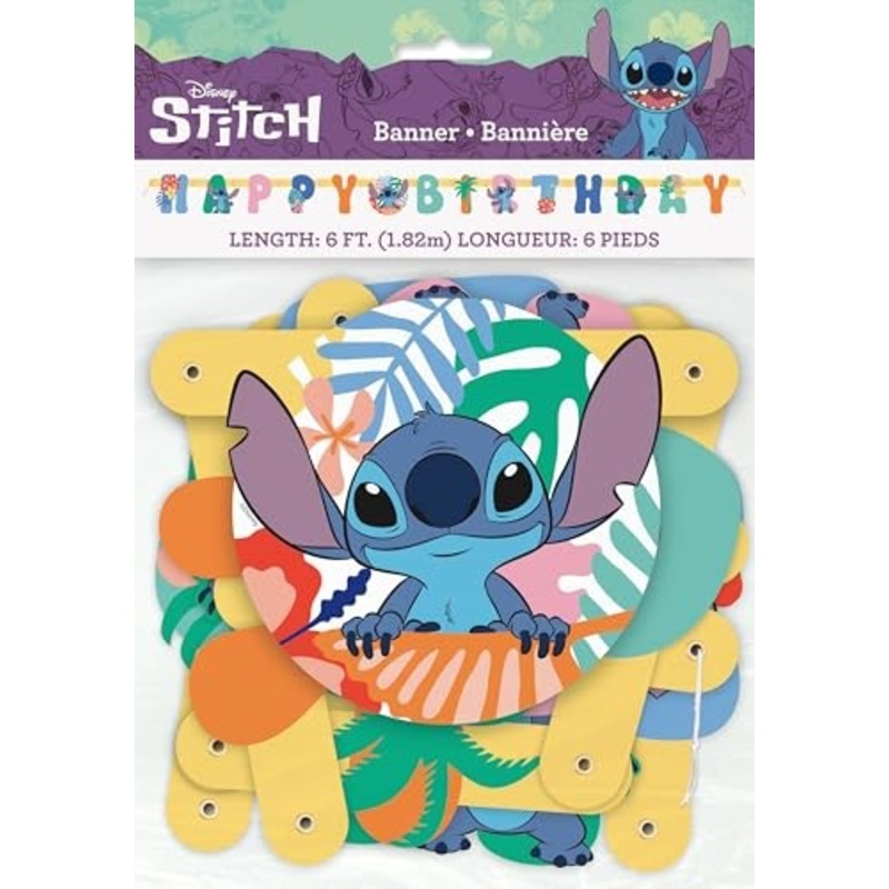 Lilo and Stitch 'Happy Birthday' Multicolor Jointed Banner, 6.94