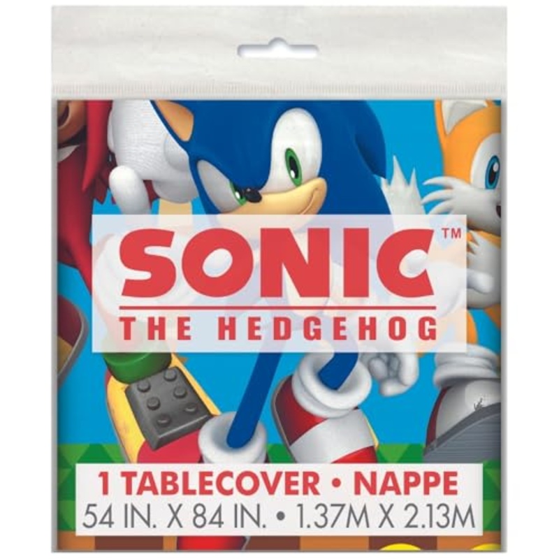 Sonic the Hedgehog Rectangular Plastic Table Cover  54 x 84 - Short Fold