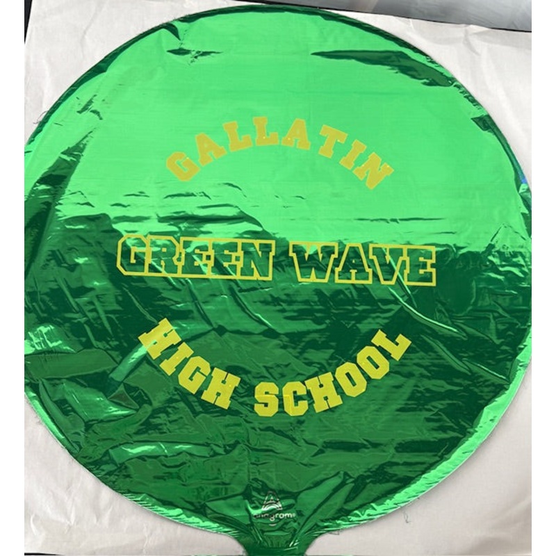 Gallatin High School Green Wave 17 Mylar Balloon