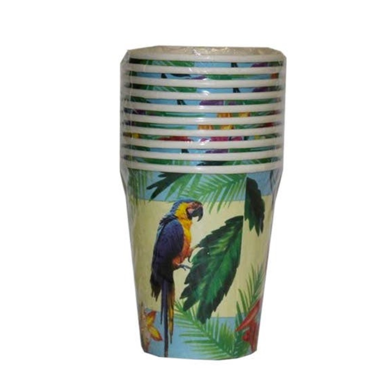 Hawaiian Parrot Party Cups - 10 Pack