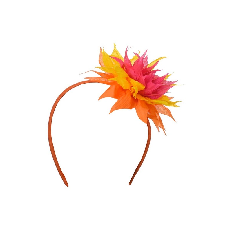 Tropical Orange Flower Hawaiian Headband Costume Accessory