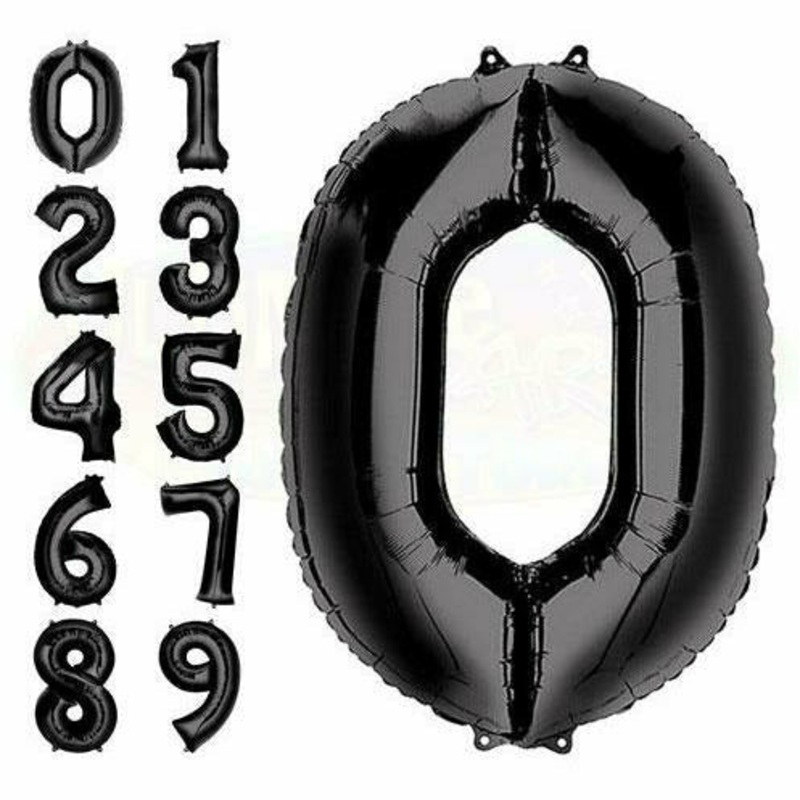 800's 34 Black Number Mylar Balloon - Black ANAGRAM