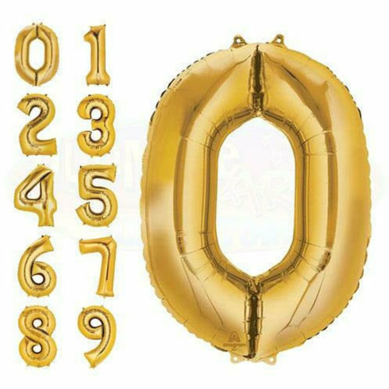 800's 34 Gold Number Mylar Balloon - Gold ANAGRAM