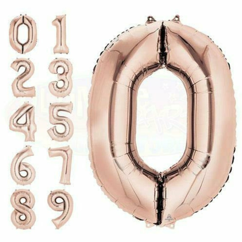 800's 34 Rose Gold Number Balloon - North Star Balloons