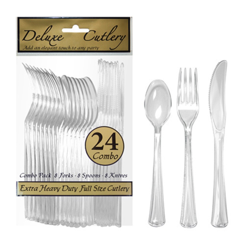 COMBO CUTLERY EXTRA HEAVY DUTY  CLEAR 24 CT.