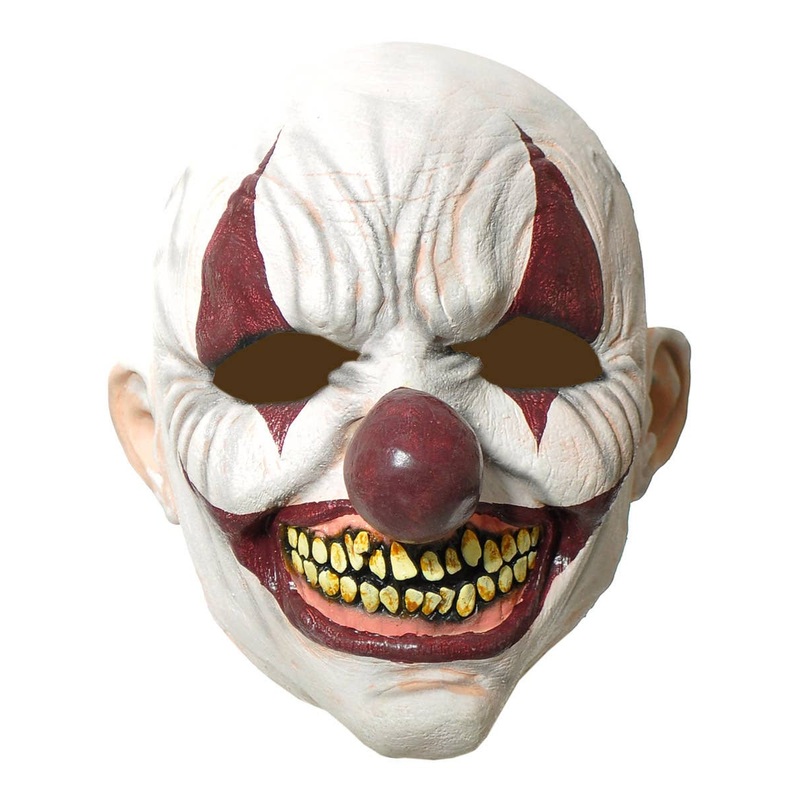 Creepy Red Clown Full Head Halloween Latex Mask