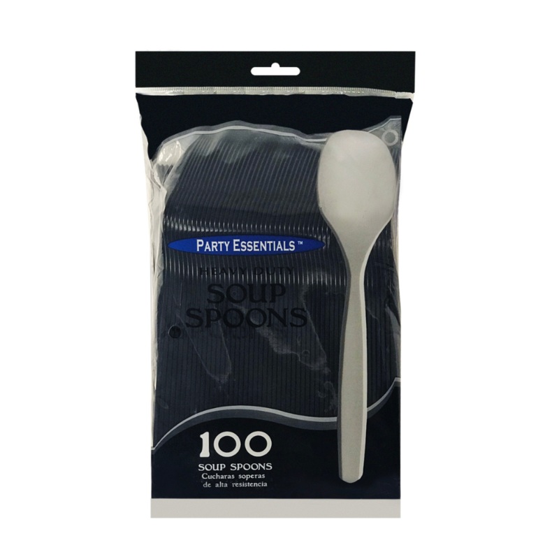 HEAVY DUTY SOUP SPOONS  BLACK 100 CT.