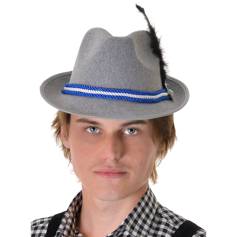 Oktoberfest Grey Fedora Costume Hat