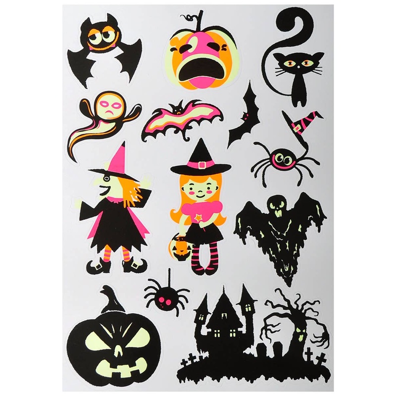 Adorable UV and Glow Child Friendly Halloween Stickers Set