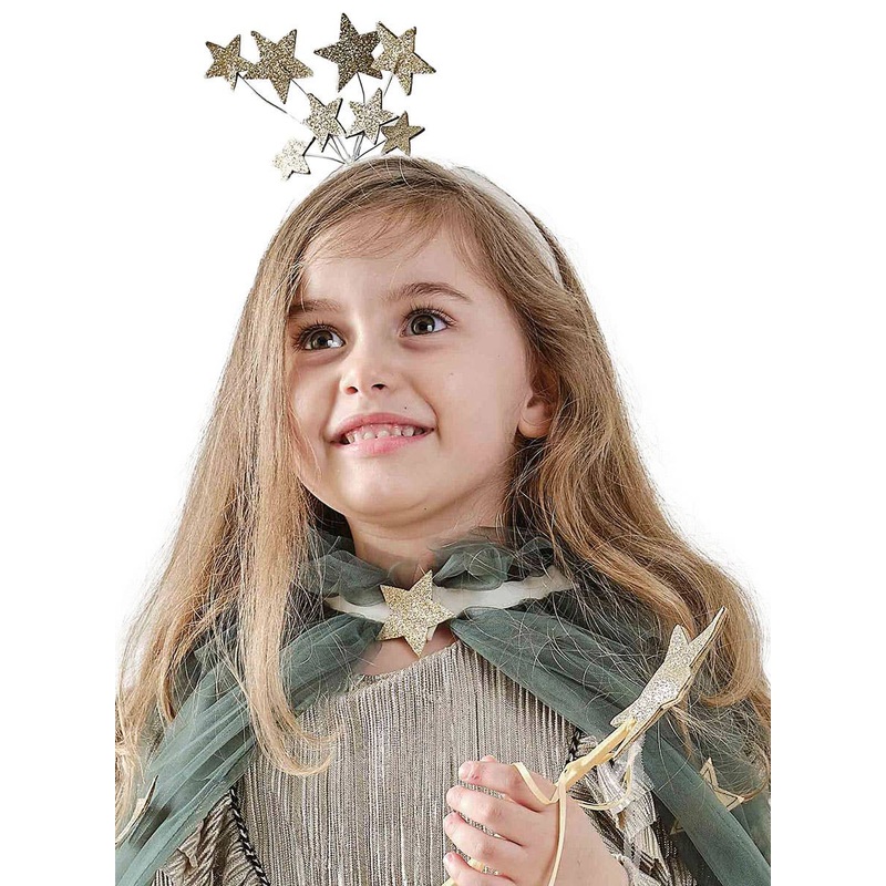 Deluxe Gold Star Girls Christmas Headband