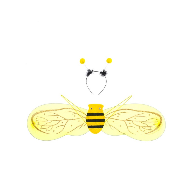 Bumblebee Girls Glitter Wings and Headband Accessory Set