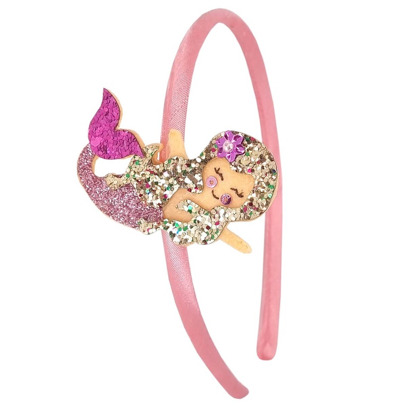 Chunky Glitter Pink Mermaid Girls Costume Headband
