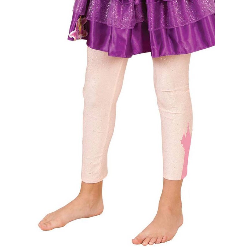 Disney Princess Rapunzel Girls Pink Glitter Footless Tights